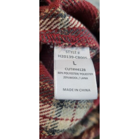 Potter's Pot Wool Blend‎ Skirt Size Large Red Plaid 17" Length Front Slit - Picture 13 of 14